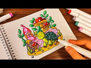 Fill a cute book page with color.