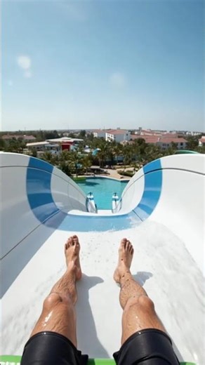 Insane POV Water Slide Ride – Flying Into The Pool