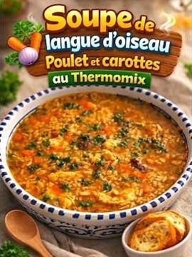 A simple, comforting chicken, orzo pasta, and carrot soup 🍜 | #Thermomix