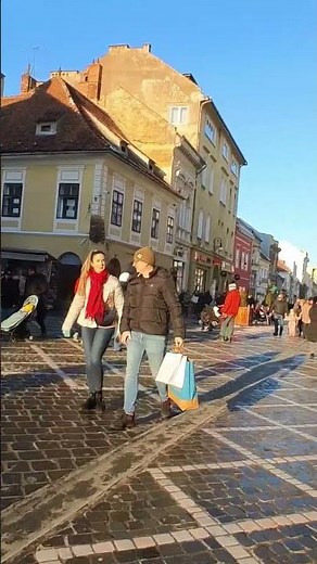 Brasov Walking Tour [4K] || Brasov Romania Winter At The Council Square Brasov #romaniabrasovcity