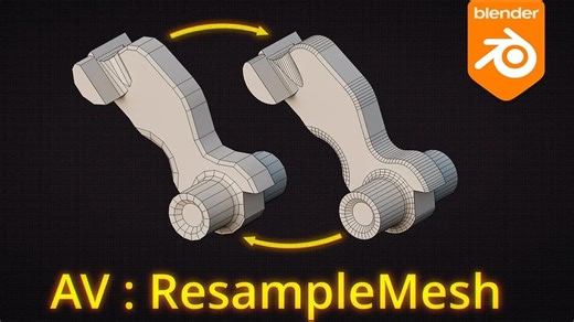 iBlender插件 ResampleMesh 重采样网格插值重塑建模形状 Blender教程