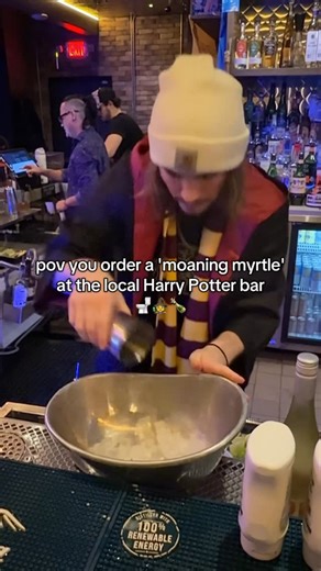 ⚡️HP Girl ⚯ ͛ on Instagram: "Yes, I'll take a Moaning Myrtle, please! Absolutely unreal what @cabanaclubatx did for their Harry Potter pop up bar! Also, the folks that work there are all so kind! Can't say enough good things! Go visit sometime before it's over at the end of January! ❤️🍻 #harrypotter #harrypotterfan #austin #hogwarts #atx"