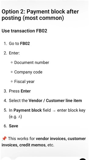Understanding Payment Block FB02 in SAP: A Complete Guide
