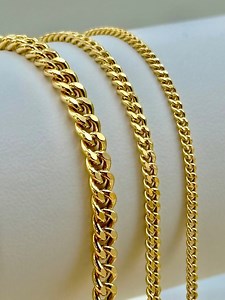 14K Gold Cuban Link Chain Necklace: Miami Style Curb - Etsy