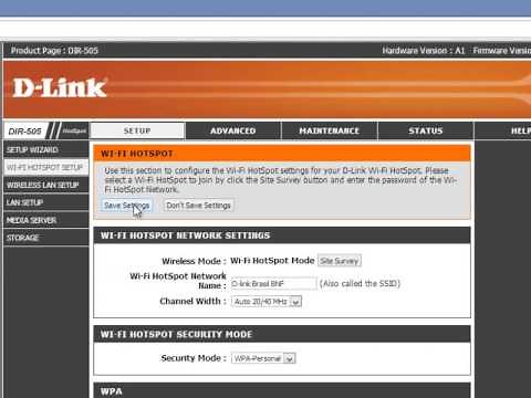 Tutorial - Configuração DIR-505 D-Link - Modo hotspot