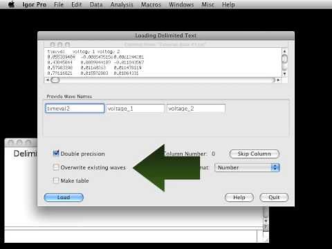 IGOR Pro Guided Tour 1: 2.0 Loading Data