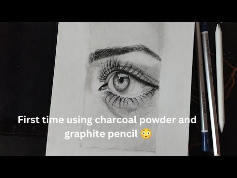 First time using charcoal powder and graphite pencil| Sketching