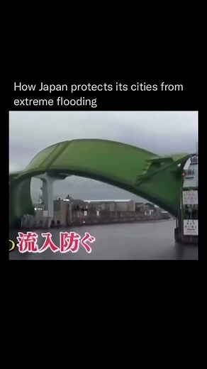 This giant metal ring is actually a door… for an entire river 😳 #Japan #Engineering #FloodControl #AmazingEngineering #DidYouKnow