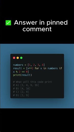Python Quiz: List Comprehension Challenge! #Python #Coding #LearnPython #ProgrammingQuiz