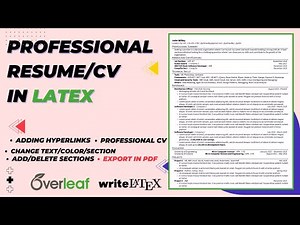 Professional Resume/CV in LATEX | Export in PDF | Complete Guide