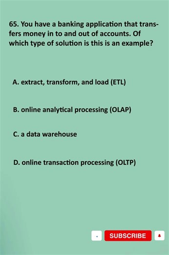 Azure Data Fundamentals DP - 900 Q 65 \u00100 EXAM PASS