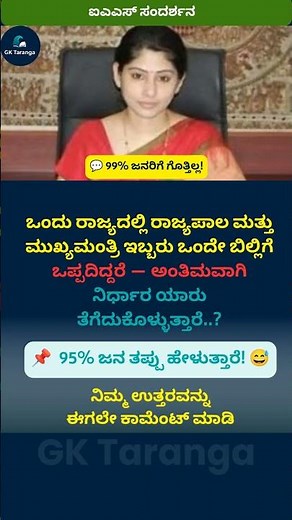 "ಸಾಮಾನ್ಯ ಜ್ಞಾನ ರಸಪ್ರಶ್ನೆ 2025 💡 | Kannada GK Quiz for Competitive Exams"