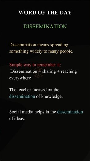 Dissemination Vocabulary - Short & Sweet