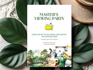 Masters Viewing Party Invitation | Golf Watch Party Invite | Editable Canva Template | Printable & Mobile | Tournament Watch Party - Etsy