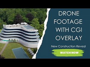 Drone Footage with CGI Overlay: New Building Reveal