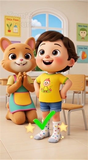 Oops! One Sock Only? 😲🧦#OneSockOnly#KidsLearning#SchoolHabits#LifeSkillsForKids#PreschoolLearning