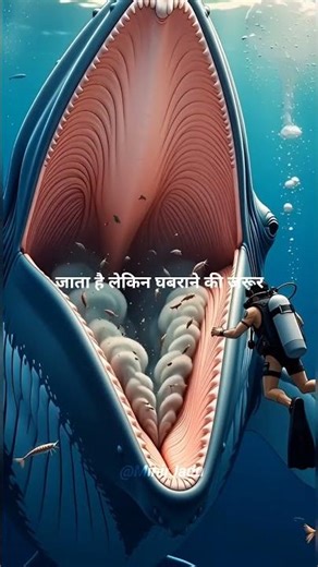 क्या Blue Whale इंसान को खा सकती है? | If a Blue Whale Eats a Diver – Does He Survive? #shorts