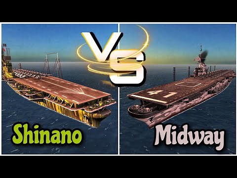 IJN Shinano VS USS Midway - Aircraft carrier Compare 💥 - Battle of Warships