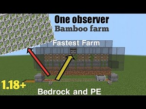 Easy 1.18 one observer bamboo farm tutorial for minecraft bedrock (Mcpe/Xbox/PS4/Switch/Windows10)