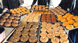 How to make bread, bagel, salmon bagel - Korean street food | Food Processing