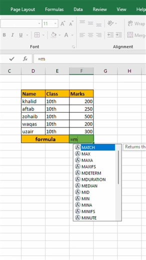 MAX Formula in Excel 🔥#shorts #excel #excelformula