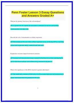 Penn Foster Lesson 3 Essay Questions and Answers Graded A2754 636x882