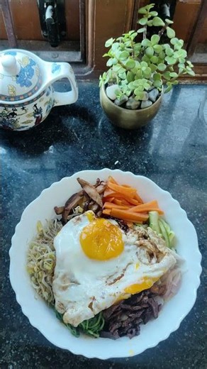 Easy Korean Bibimbap Recipe at Home l MIX & EAT 🍳 #easyrecipe #food #koreanfood