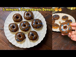 The Easiest 2 Ingredients mini Donuts | 5 minutes Soft and Fluffy donuts recipe