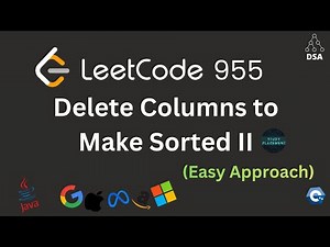 Delete Columns to Make Sorted II 🔥 | LeetCode 955 | Greedy + Lexicographic Order | Optimal Solution