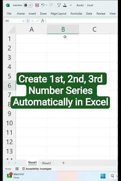✅ Create 1st, 2nd, 3rd Number Series Automatically in Excel #excelhacks