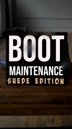 Cleaning Part 2. 🧼 #thursdayboots #bootseason #mensboots #womensboots #laceupboots #suede #goodyearwelted #suedeshoes #shoecare #bootcare #rugged #datenight #boots #chelseaboots