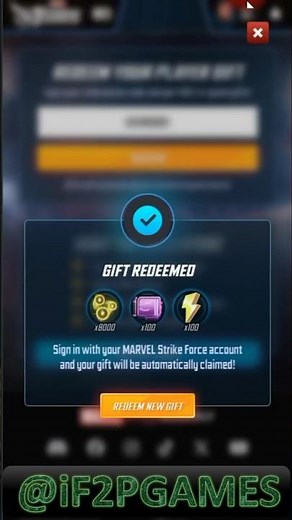 MSF promo gift code 122 - Marvel Strike Force ‪@if2pgames‬