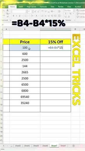 Advance Excel Formula tips & Tricks #excel #exceltips #exceltricks #shortvideo #short #yt