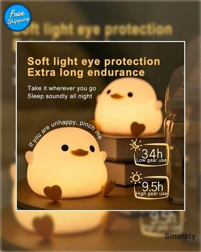 Duck Night Light With Touch Sensor And Timer Rechargeable