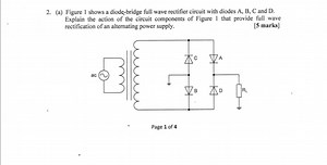(a) Figure 1 shows a diode-bridge full wave rectifier circuit w... | Filo
