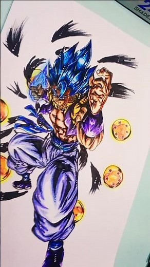 Gogeta Art☠️💀 #shorts #art #drawing #gogeta #goku #vegeta #dragonball #viral #trending #fanart#edit