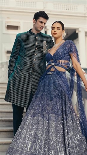 ~ RANG MAHAL ~ The wedding ceremony is a timeless bond of souls, where two hearts intertwine, pledging a lifetime of dreams, laughter, and quiet moments together. It’s a sacred ritual, intimate and profound, where every glance, every gesture carries a world of meaning, binding the bride and groom in a love story that spans beyond time. The Rang Mahal edit captures this essence beautifully. It is wedding couture crafted to add even greater significance to this sacred bond. Each piece, a tribute t