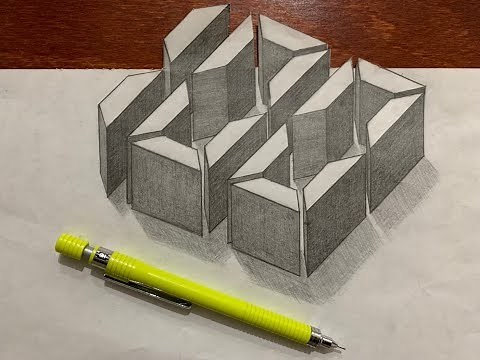 【トリックアート】シャーペンでリアルなデジタル数字を描く方法【だまし絵】 how to draw 3D Trick Art