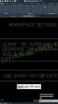 AutoCAD Crosshair Settings in 60 Seconds! #dhyanacademy #autocad #architecture