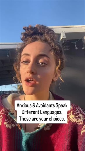 Emily Bradbury | Embodiment & Dating Coach on Instagram: "Anxious & avoidant relationships don’t fail because the love isn’t real… They fail because the languages are different. Anxious partners speak through the heart. Avoidant partners speak through the mind. And when you mix two different emotional dialects without awareness, the very traits that attracted you to each other become the traits that trigger you. The anxious person’s warmth starts to feel like pressure. The avoidant’s logic start