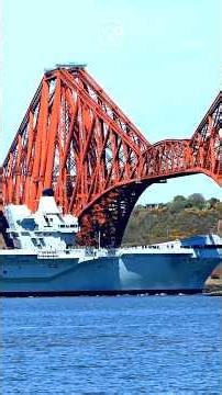 Steel Giants: HMS Queen Elizabeth Sailing Under the Forth Bridge #hmsqueenelizabeth
