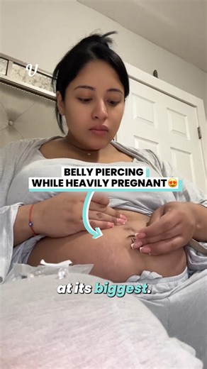 I'm too pregnant for my old belly ring, so I changed it 😍 | Ultimate