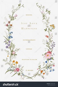 Vintage Floral Vector Wreath Victorian Flora Stock Vector (Royalty Free) 1768212941 | Shutterstock