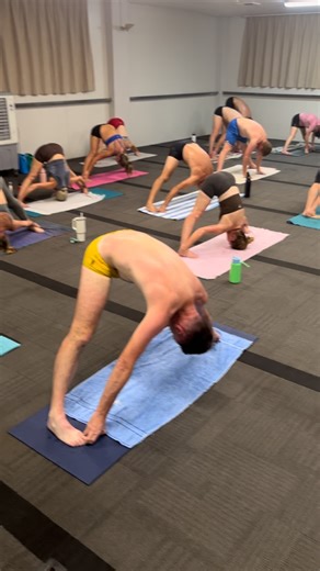 It’s one of the last classes of 2025, I’ve never seen this many students touch their forehead on the floor. Perhaps it is true, the more we overindulge the better 🤪💪🏻❤️ | Bikram Yoga & Wellness