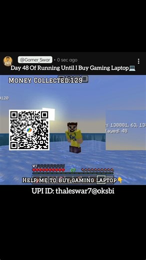 Day 48 Of Running Until I Buy Gaming Laptop 💻 #minecraft #viral #trending @lenovoindia