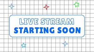 Download Animated Live stream starting soon grid white background for free