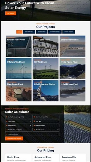 Solar Energy Website Template ☀️ | Scroll Demo
