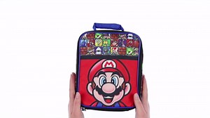 Bioworld Super Mario Bros Lunch Box Multi Video Game Character Block Design Insulated Lunch Bag Tote