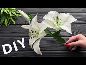 Amazing! Easy Crepe Paper Flower How to Make Lily DIY Paper Craft