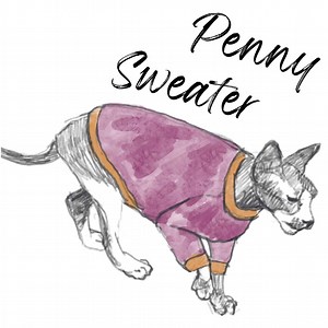 50 Sizes Sphinx Cat Sweater Sewing Pattern Penny Sweater for Cats - The Tailoress